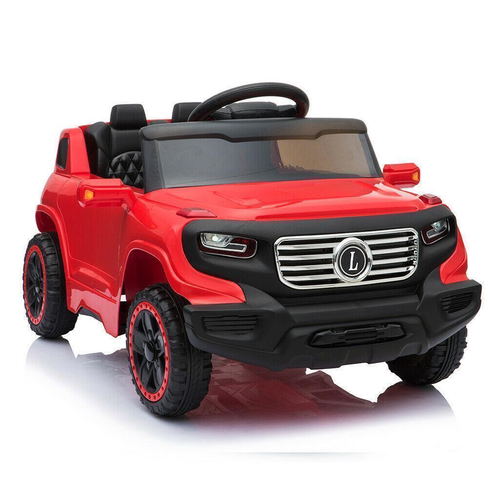 Red Electric Ride-On Car for Kids with Remote Control and LED Lights - 3 Speed Options