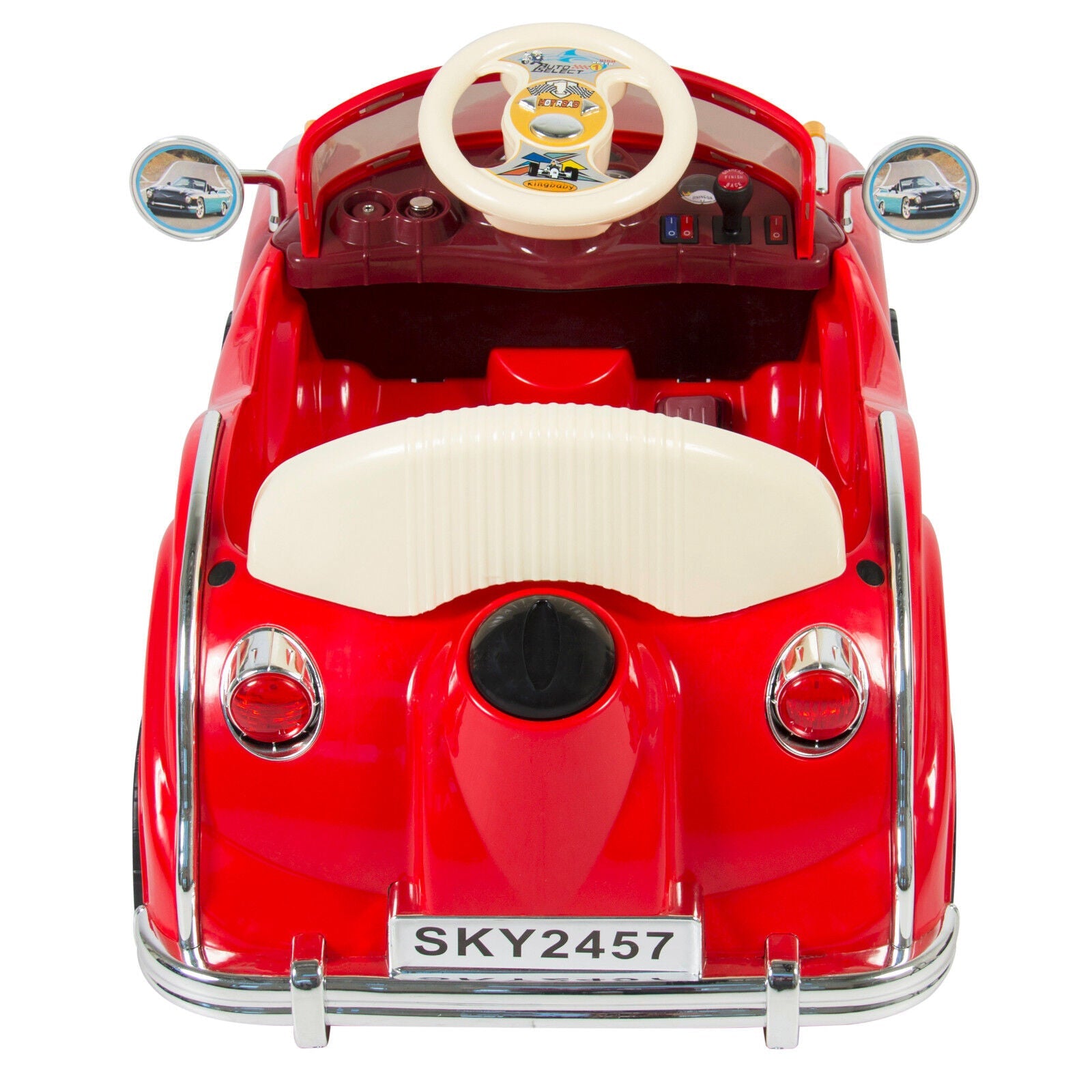 Red RC Classic Car for Kids with Remote Control and Battery Power