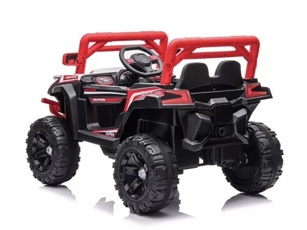 Electric White UTV Ride On Car for Kids with Remote Control and Sound Effects