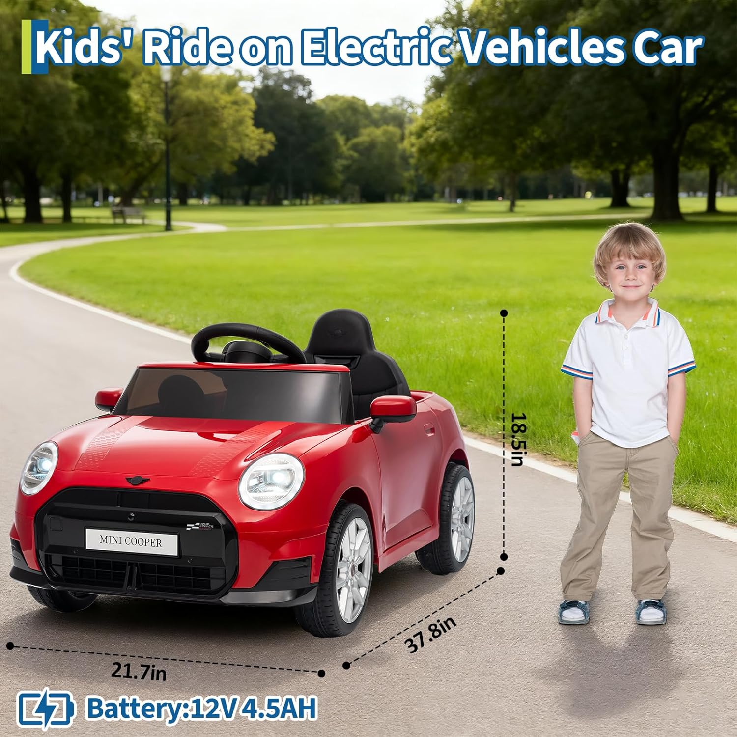 Mini Cooper Ride Electric Car For Children W/Magic Cars® Wireless Parental Control