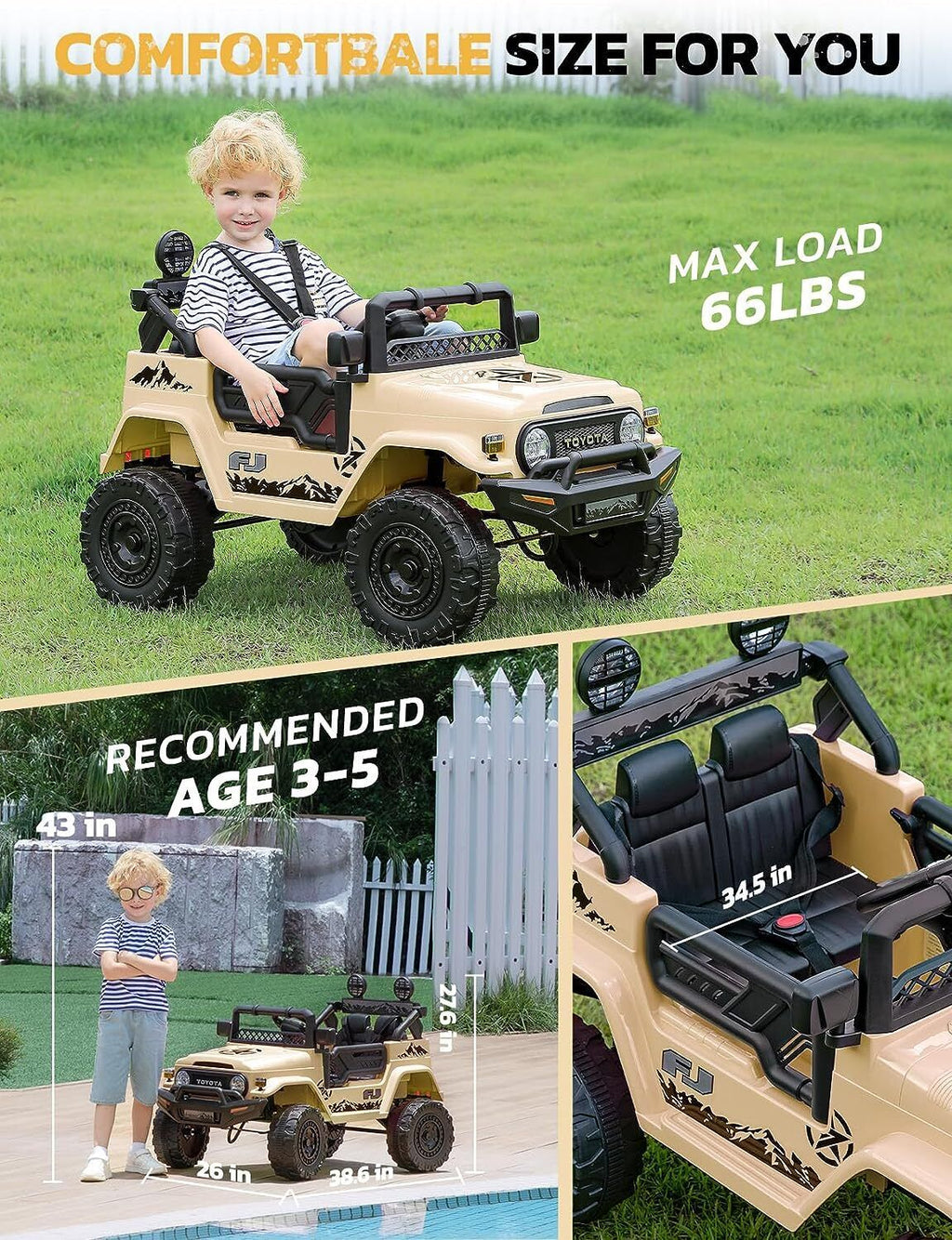 Remote Control 12V Kids Ride On Truck Electric Toy Car for Children
