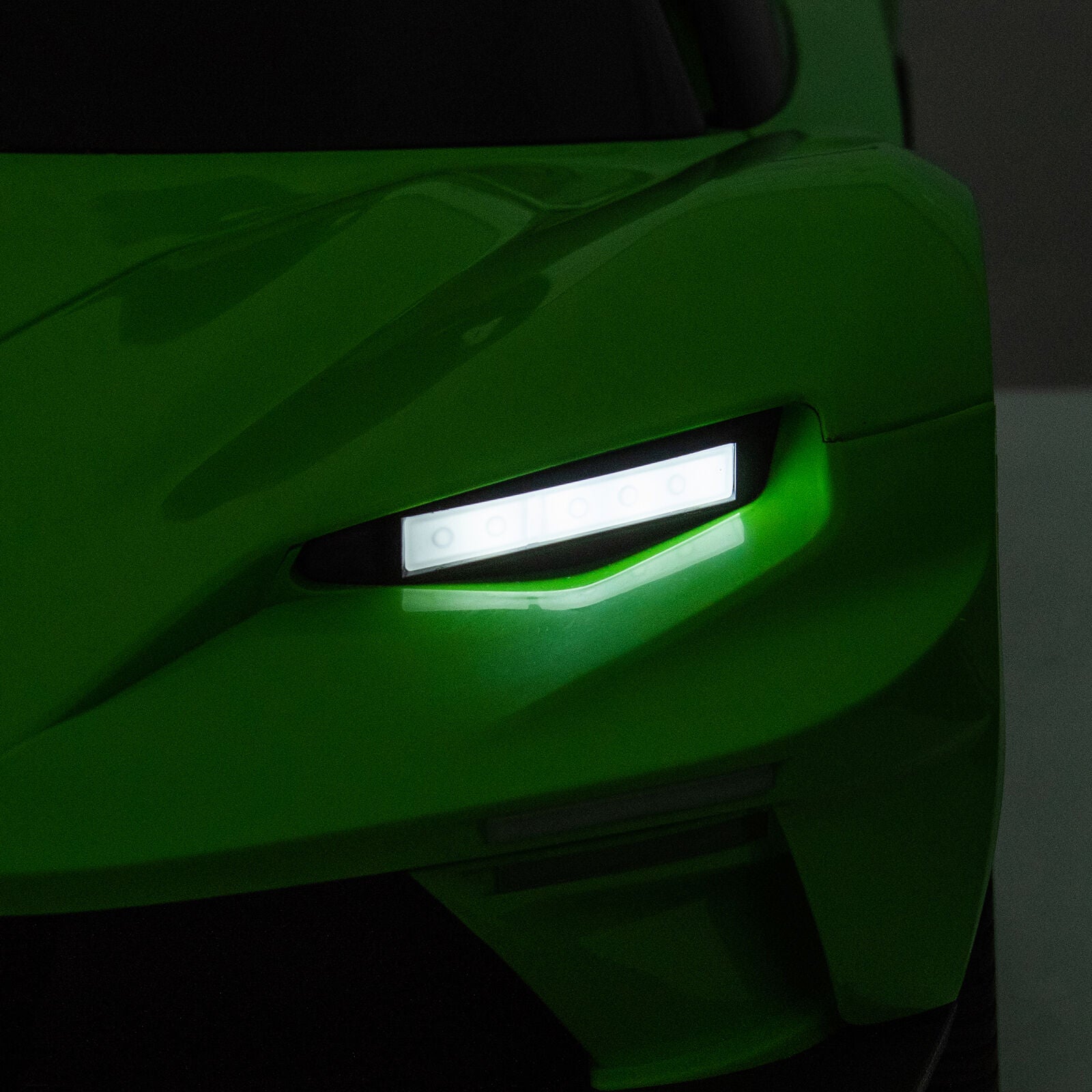 Remote Control Electric Ride-On Car with MP3 Player and LED Lights - Green