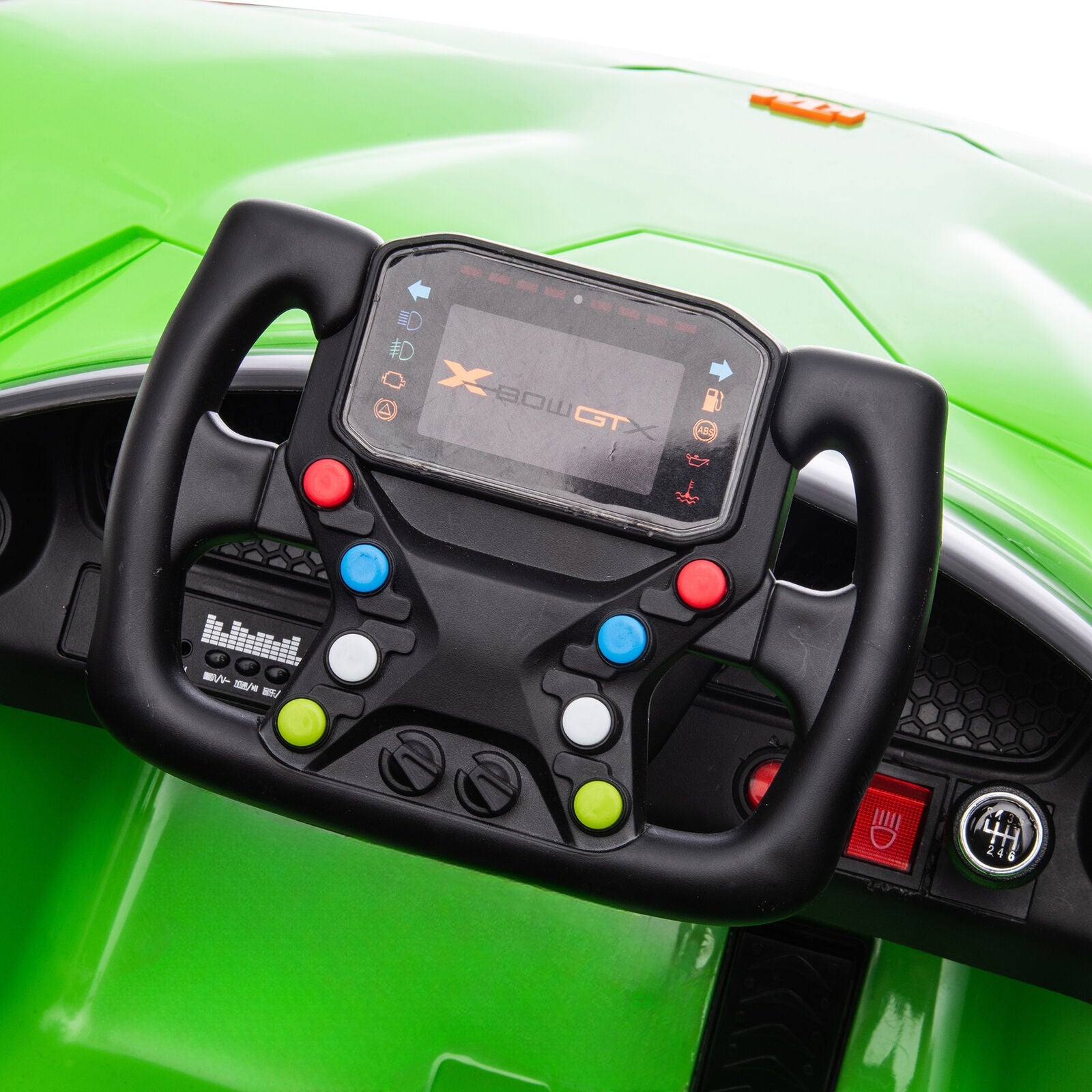 Remote Control Electric Ride-On Car with MP3 Player and LED Lights - Green