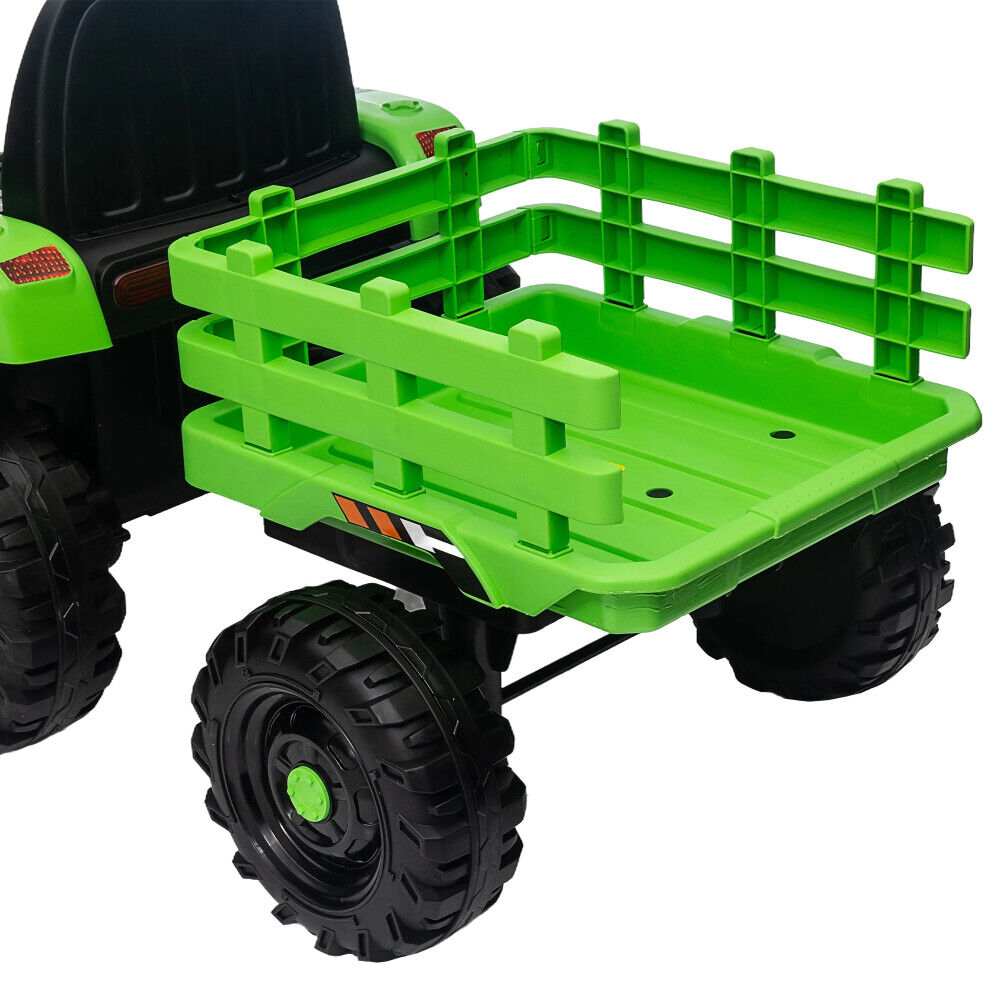 Remote Control Electric Tractor Trailer Ride-On Toy for Kids - 12V Battery Powered