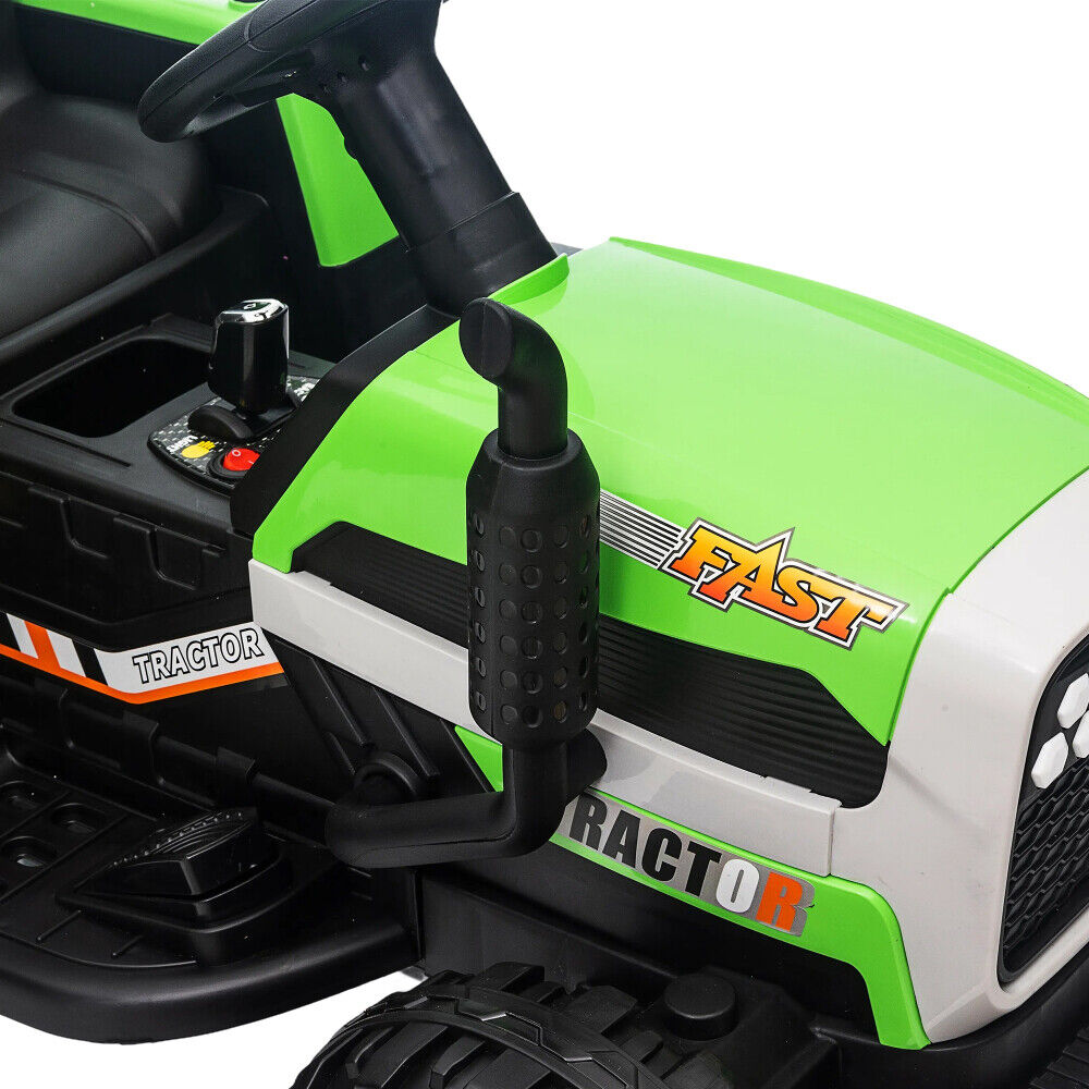 Remote Control Electric Tractor Trailer Ride-On Toy for Kids - 12V Battery Powered
