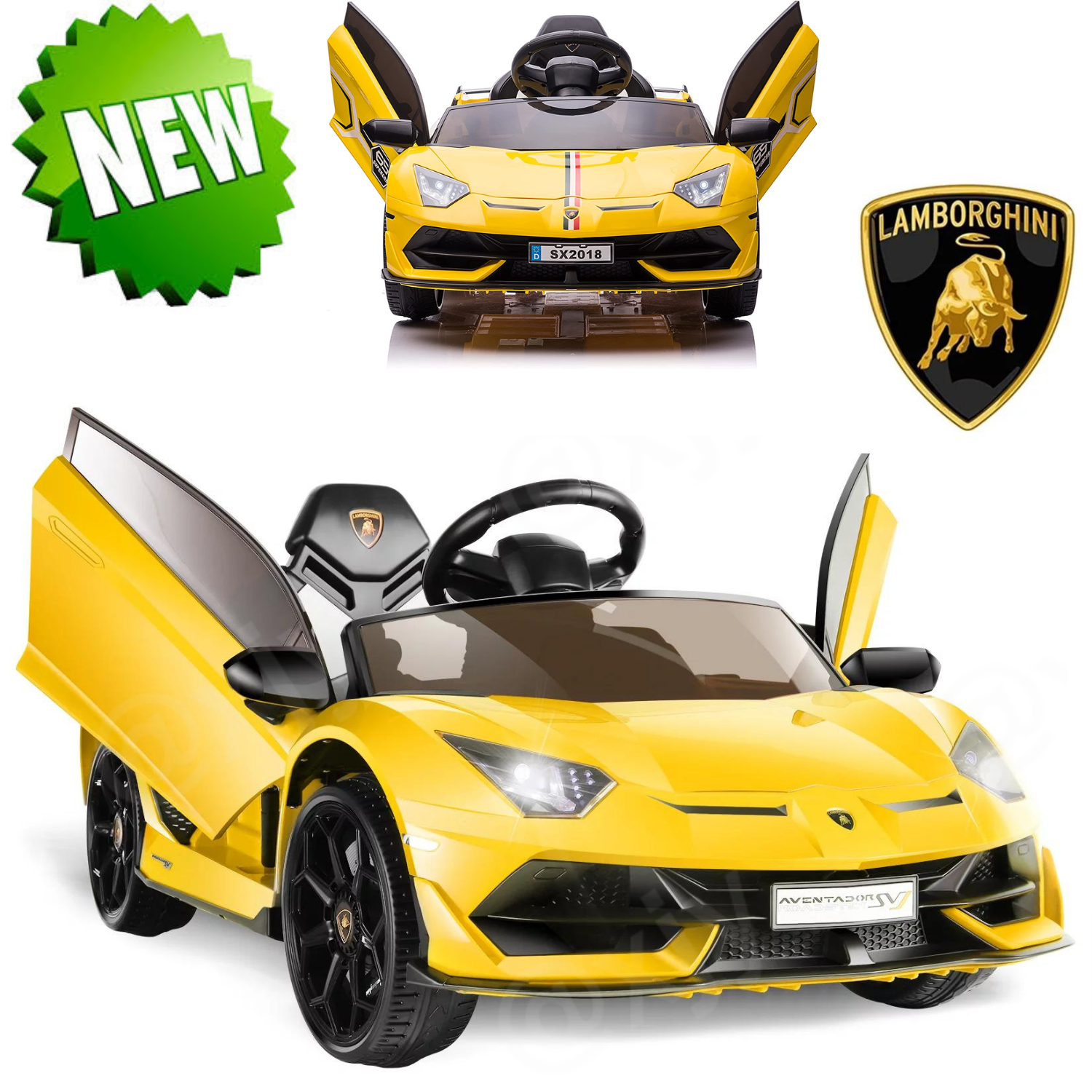 Electric Lamborghini Ride-On Car for Kids with Remote Control - 24/12V Truck Design