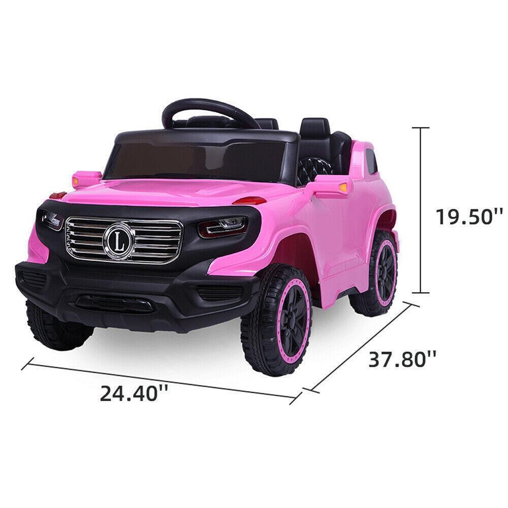 Remote Control Pink Ride On Car Truck for Girls with 3 Speeds and Light Features