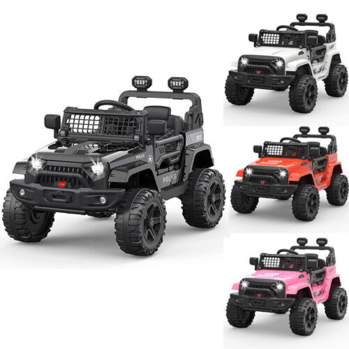 Remote Control Ride-On Truck with Bluetooth, LED Lights, and 2 Speeds for Kids