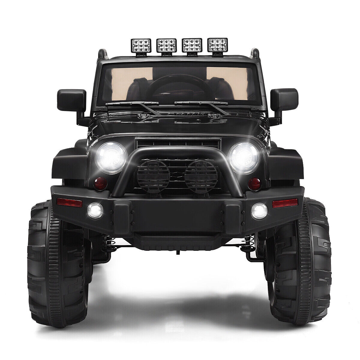 Remote Control Ride-On Truck with LED Lights - Black - Perfect for Christmas!