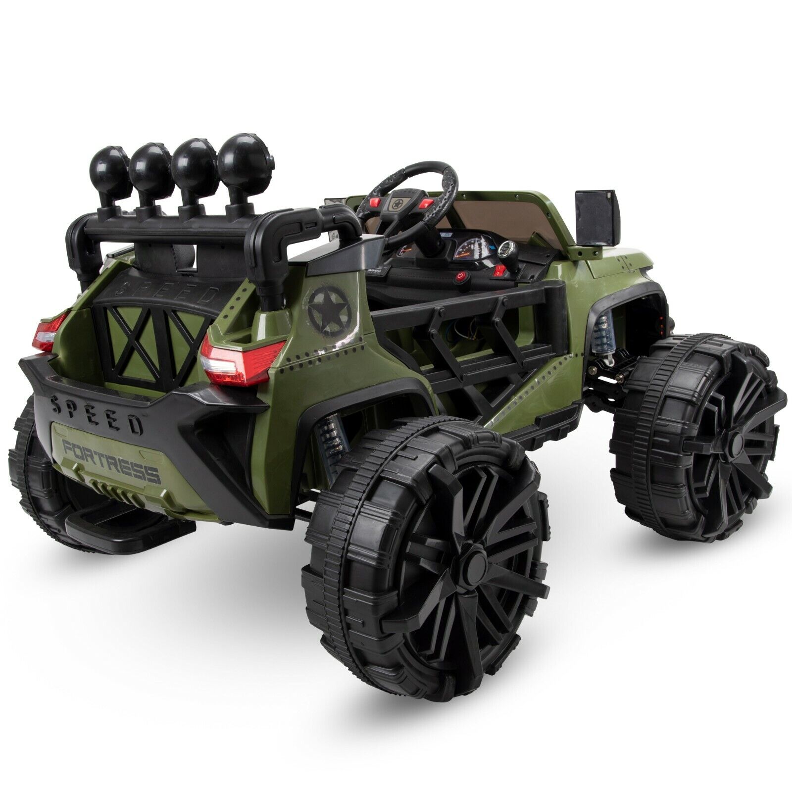Rev up the Fun with Huffy Fortress 12V Ride-On Truck Toy - Perfect for Ages 3-6 with Real Suspension & Lights!