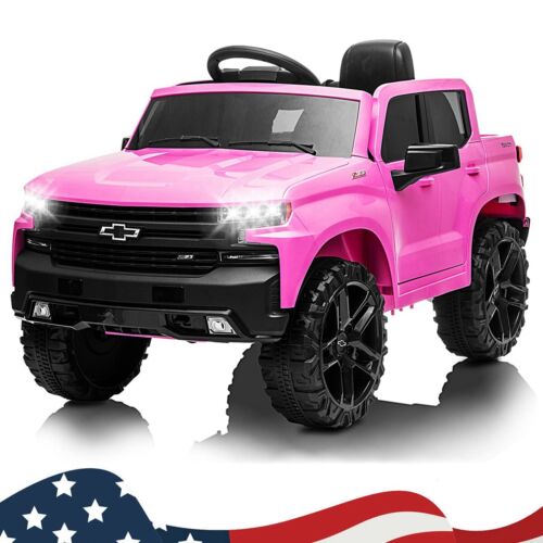 Rev Up the Fun with the 12V Licensed Chevrolet Silverado GMC Kid's Pink Car Truck