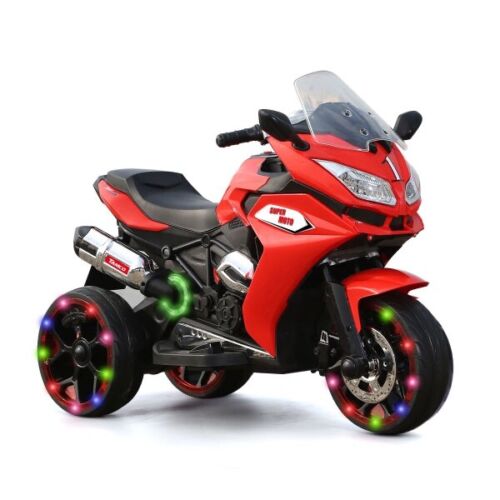 Rev Up the Fun with the TAMCO Kids Electric Ride-On Motorcycle - 12V with Three Light-Up Wheels!
