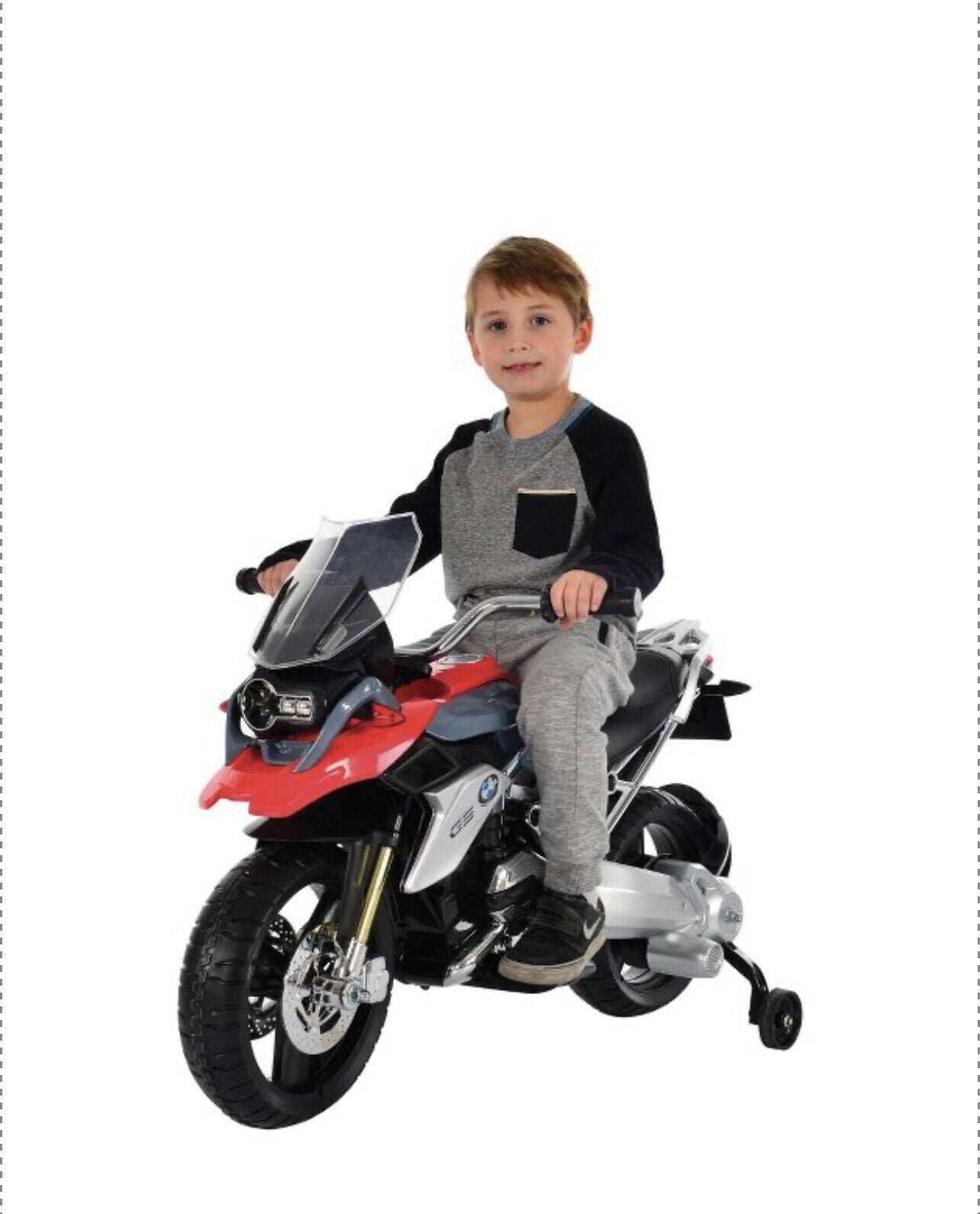Rev Up Your Ride with the 6V BMW Motorcycle - Red/Gray