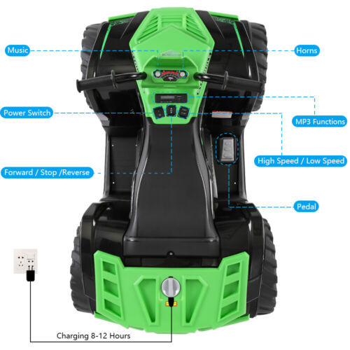 Revolutionary 12V7AH Dual Drive ATV with Slow Start - No Remote Control Needed!
