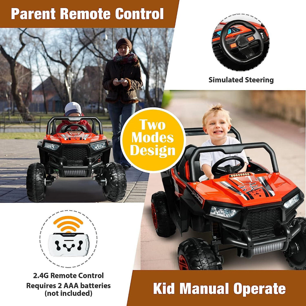 Ride in Style: 2 Seater Kids Electric Car with RC, Music, and APP Control by LUCKYERMORE