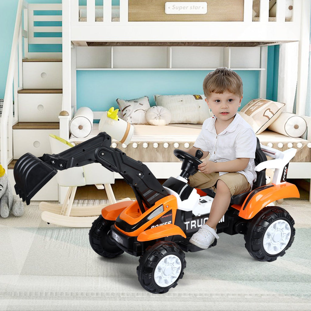 Battery-Powered Ride-On Excavator with Motorized Arm and Forward/Backward Movement