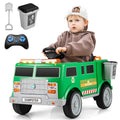 Remote Control Ride-On Garbage Truck with Trash Bin, Shovel, Lights, and Sound Effects