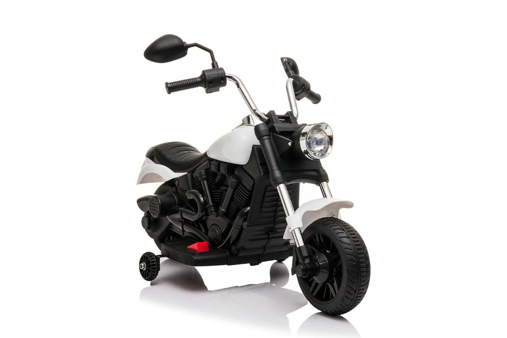 Kids Ride-On Harley Chopper Style Bike with Safety Training Wheels and 6V Battery