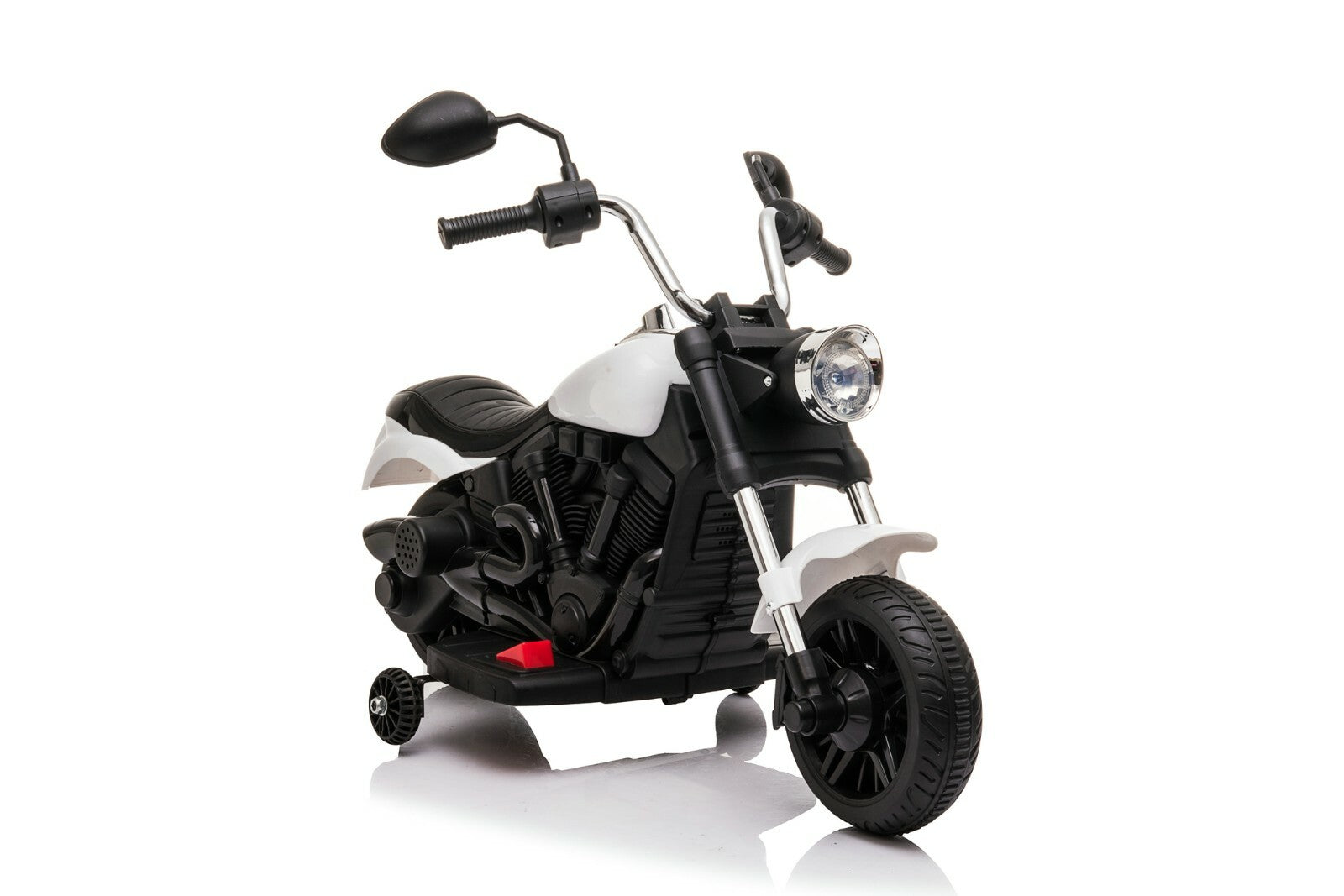 Kids Ride-On Harley Chopper Style Bike with Safety Training Wheels and 6V Battery