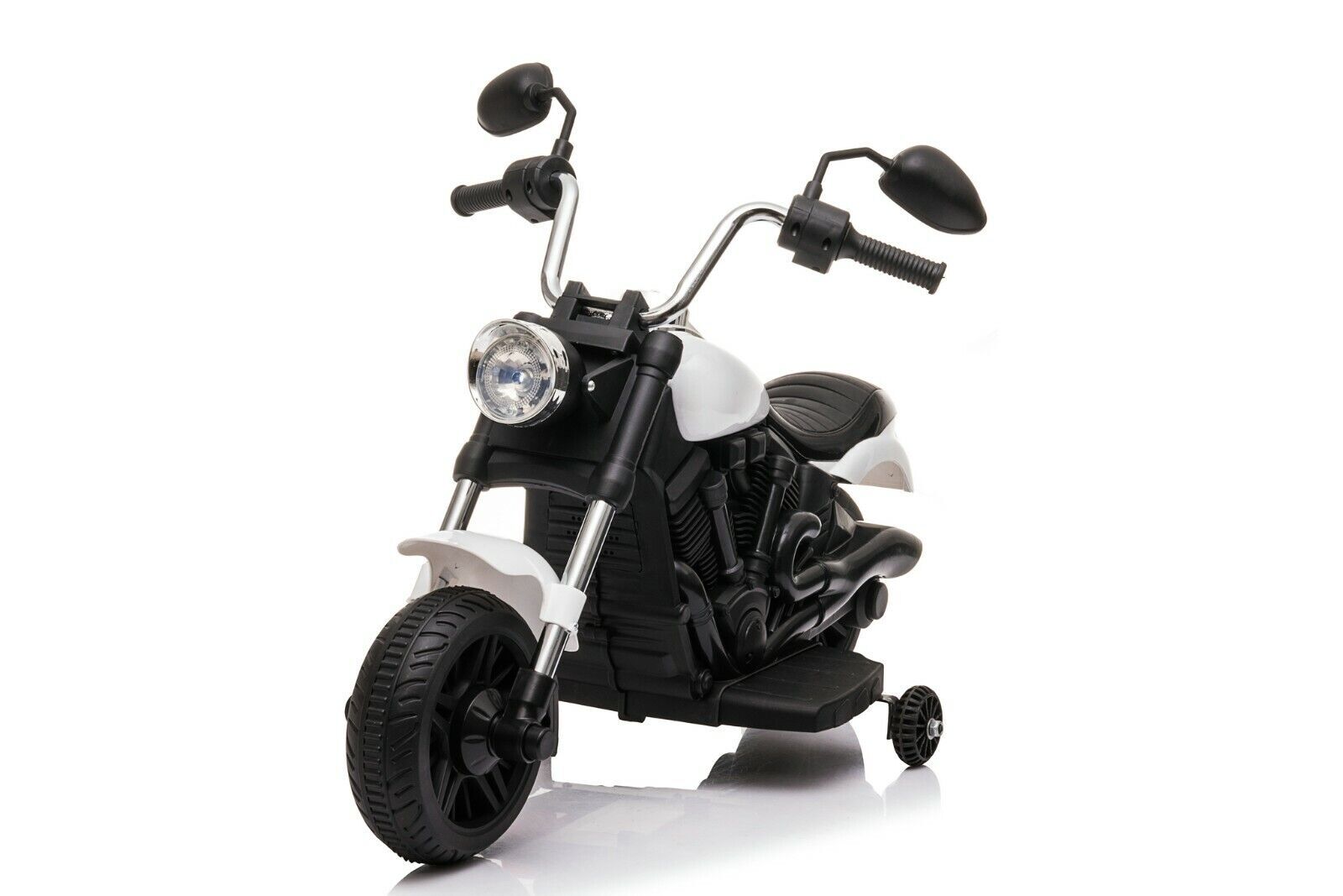 Kids Ride-On Harley Chopper Style Bike with Safety Training Wheels and 6V Battery