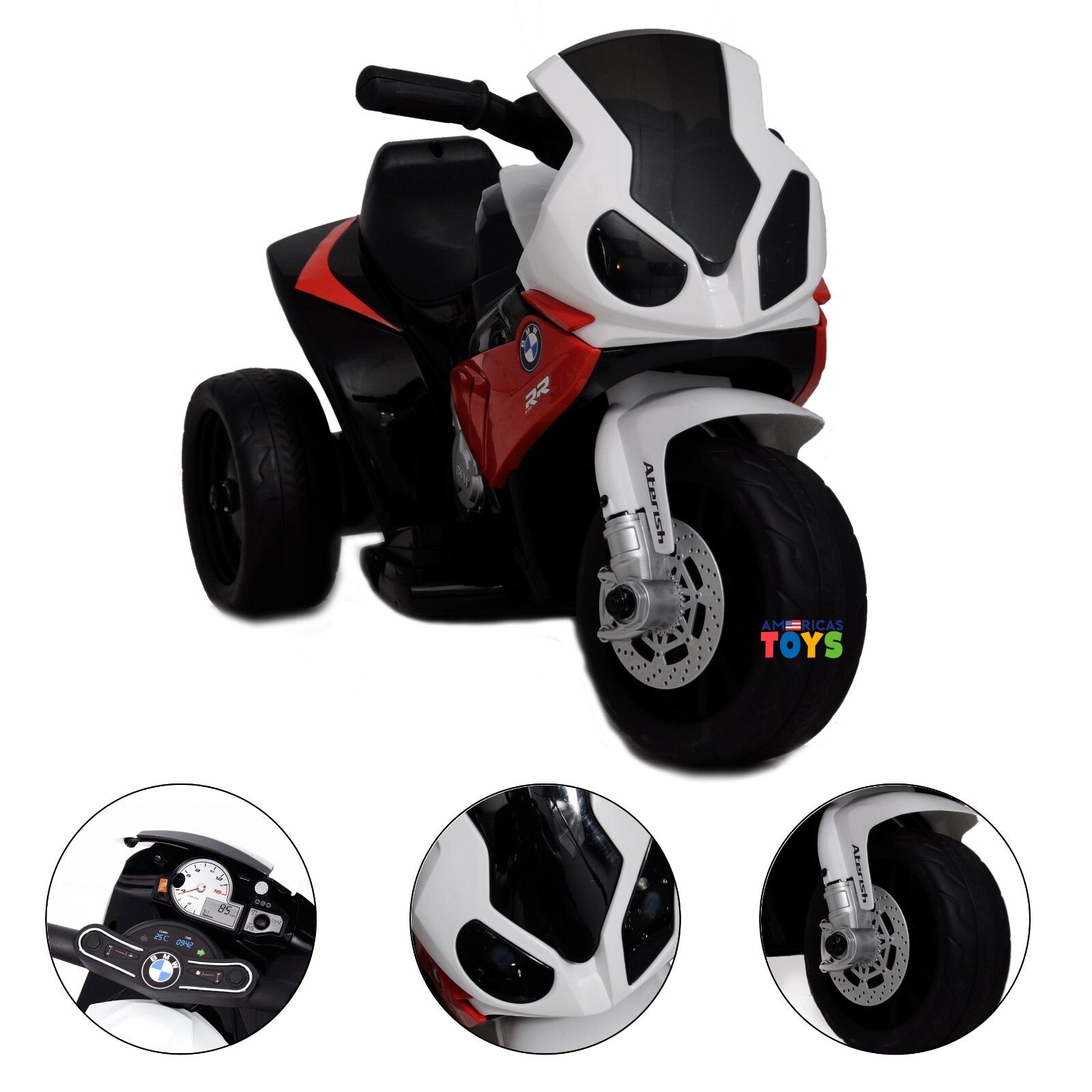 Kids 6V Licensed BMW Ride-On Motorbike Tricycle with MP3 Music in Multiple Colors