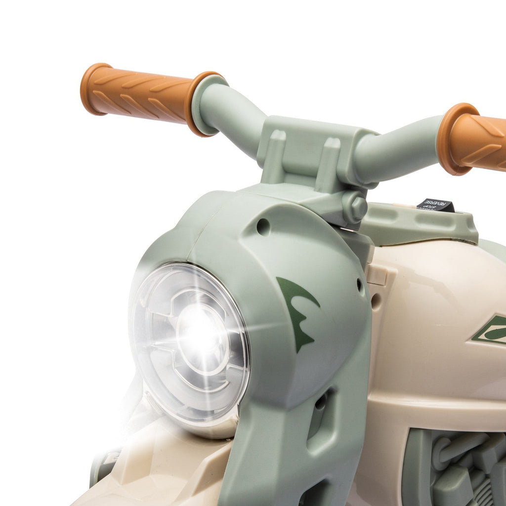 6V Ride-On Motorcycle and Bubble Car with Music - Cream Color