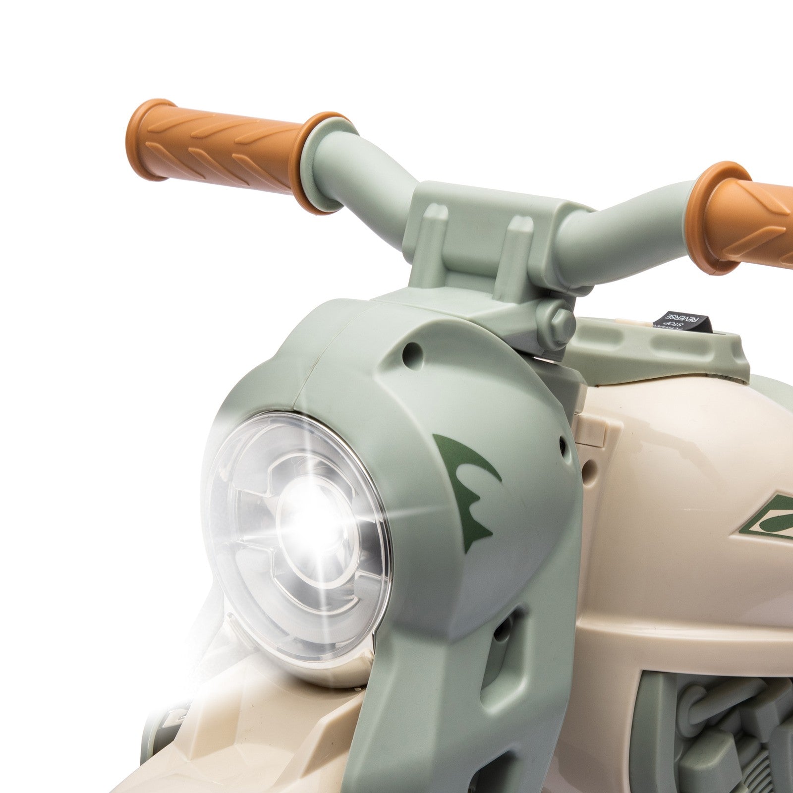 6V Ride-On Motorcycle and Bubble Car with Music - Cream Color