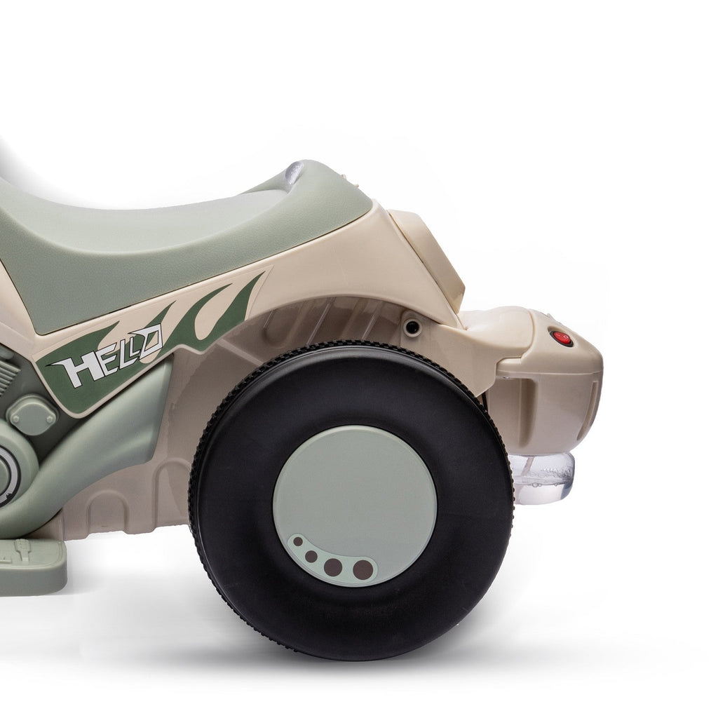 6V Ride-On Motorcycle and Bubble Car with Music - Cream Color