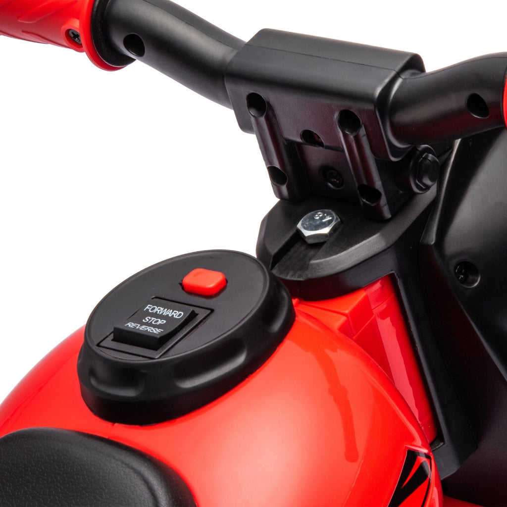 6V Red Ride-On Motorcycle and Bubble Car with Music