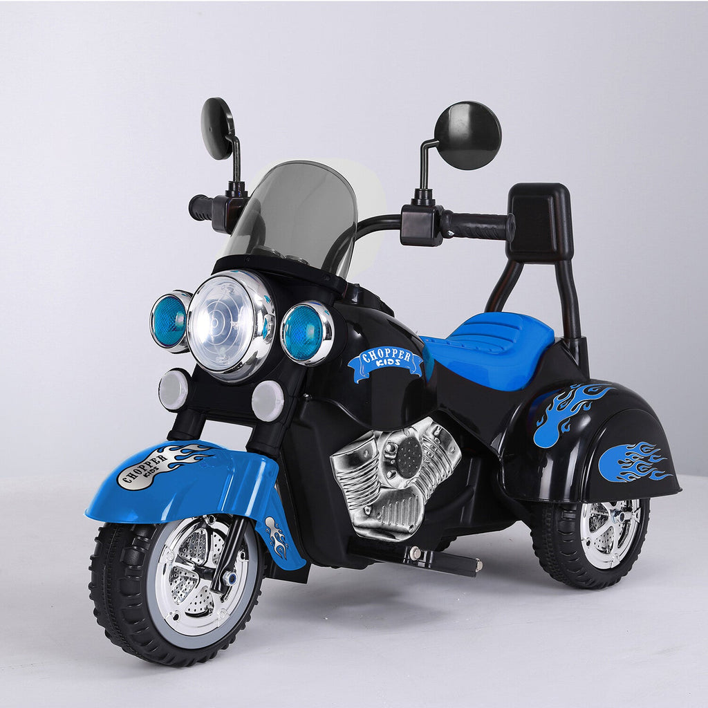 Electric 6V 3-Wheel Ride-On Motorcycle with LED Lights for Toddlers and Kids