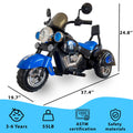 Electric 6V 3-Wheel Ride-On Motorcycle with LED Lights for Toddlers and Kids
