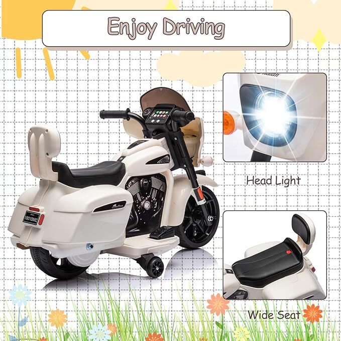 6V Electric Kids Dirt Bike with Music and Headlight Ride-On Motorcycle