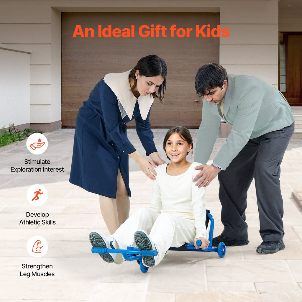 Kids Ride-On Drift Scooter Cart with Zig-Zag Motion for Ages 10+ and 198 lbs Capacity