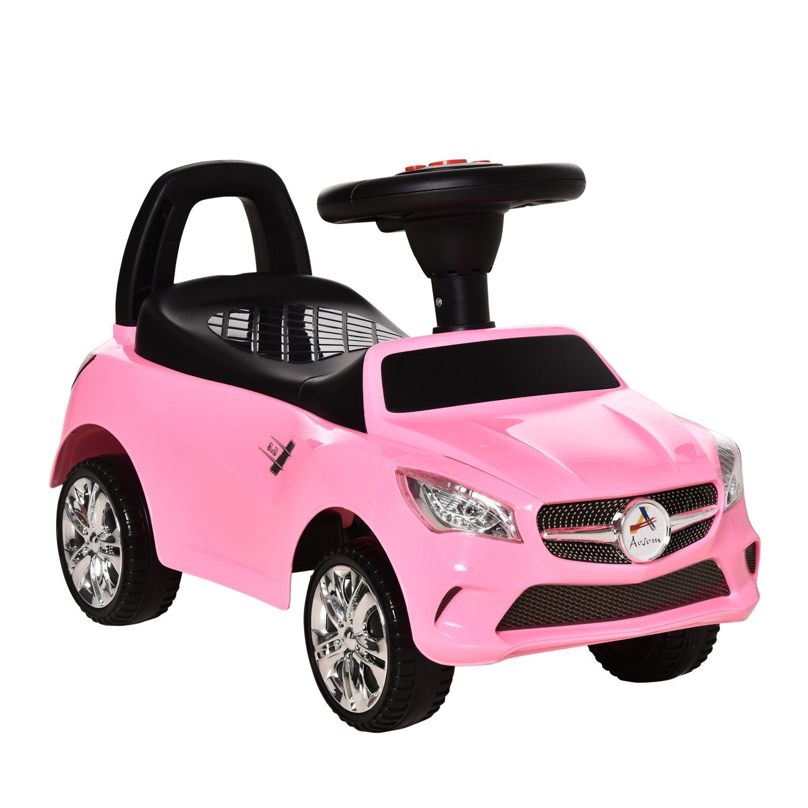 Red Baby Ride-On Sliding Car with Horn, Music, Lights, and Storage – No Power Needed