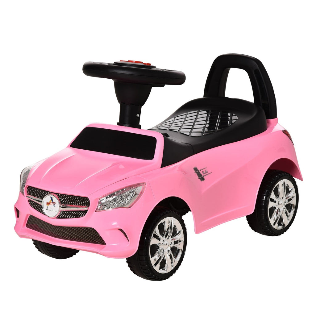 Red Baby Ride-On Sliding Car with Horn, Music, Lights, and Storage – No Power Needed