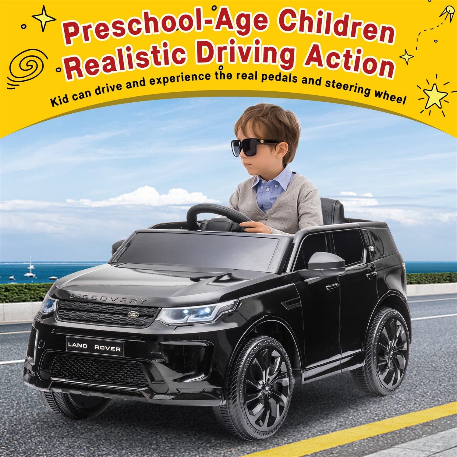 12V Licensed Land Rover Ride-On Toy for Kids with Remote Control and MP3 Player