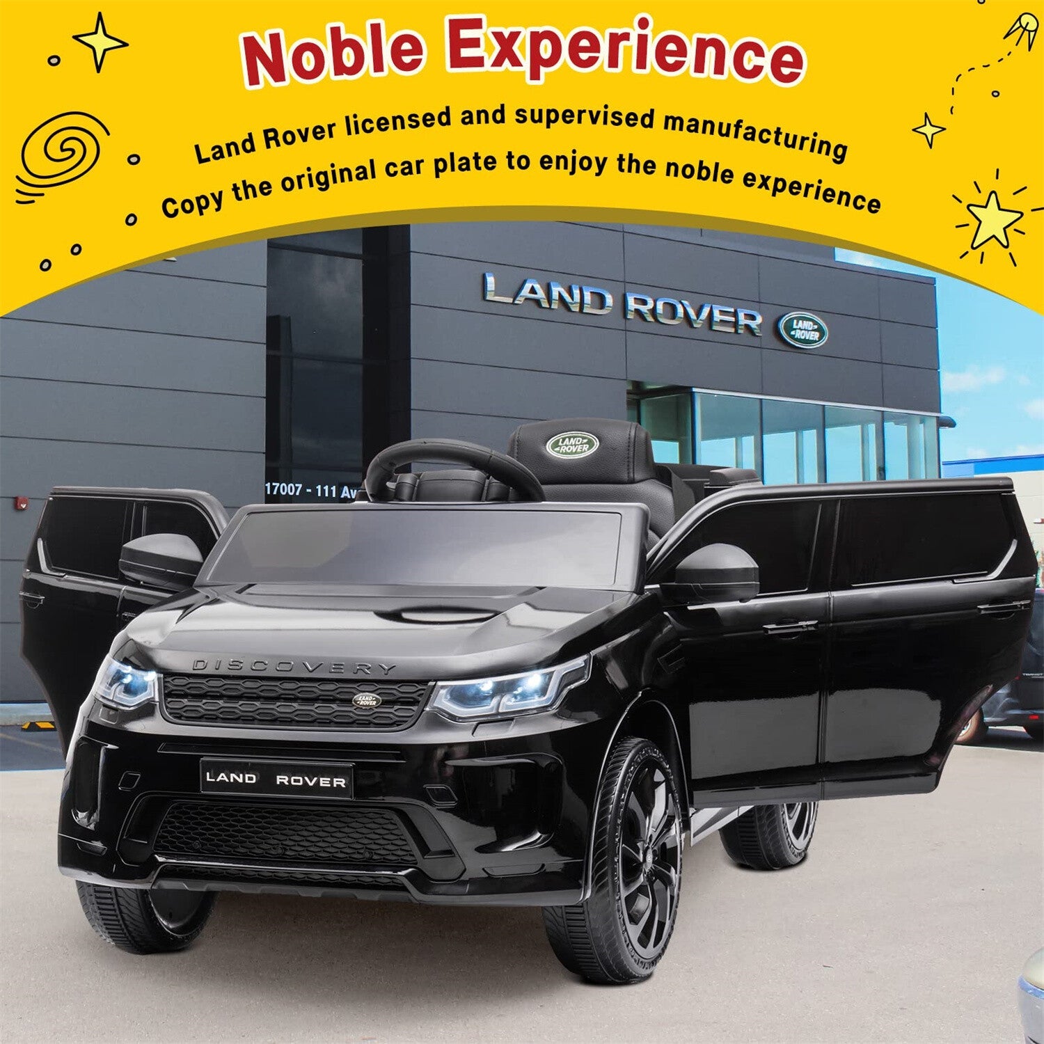 12V Licensed Land Rover Ride-On Toy for Kids with Remote Control and MP3 Player