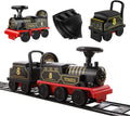 Electric Ride-On Train Set with Track, 2-Seater, Cargo Car, Music, and Lights