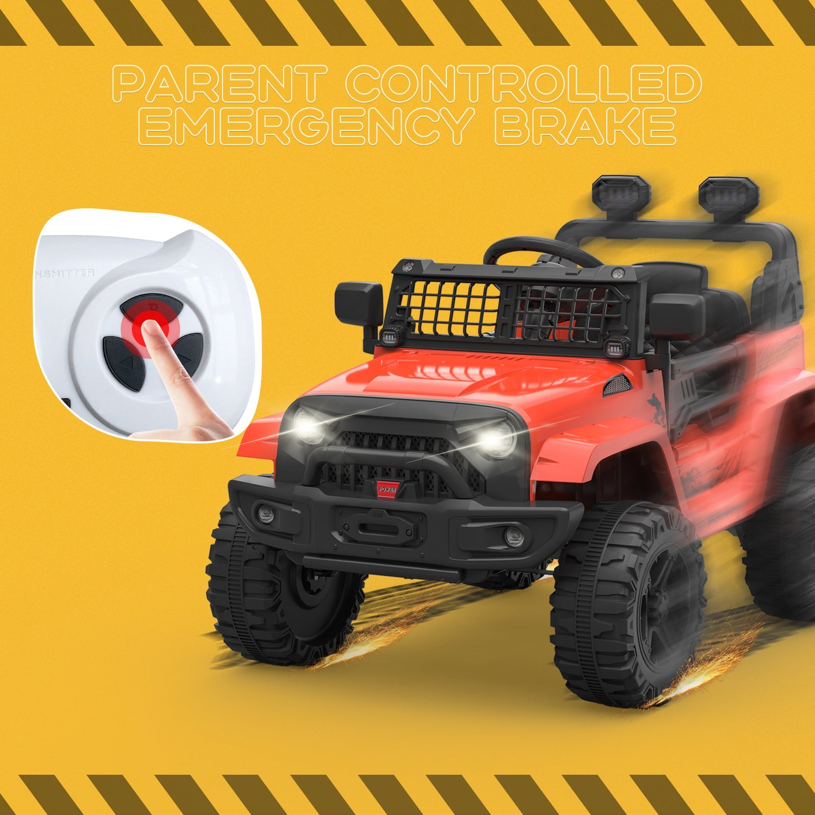 12V Battery-Powered Electric Ride-On Truck with Remote Control and LED Lights