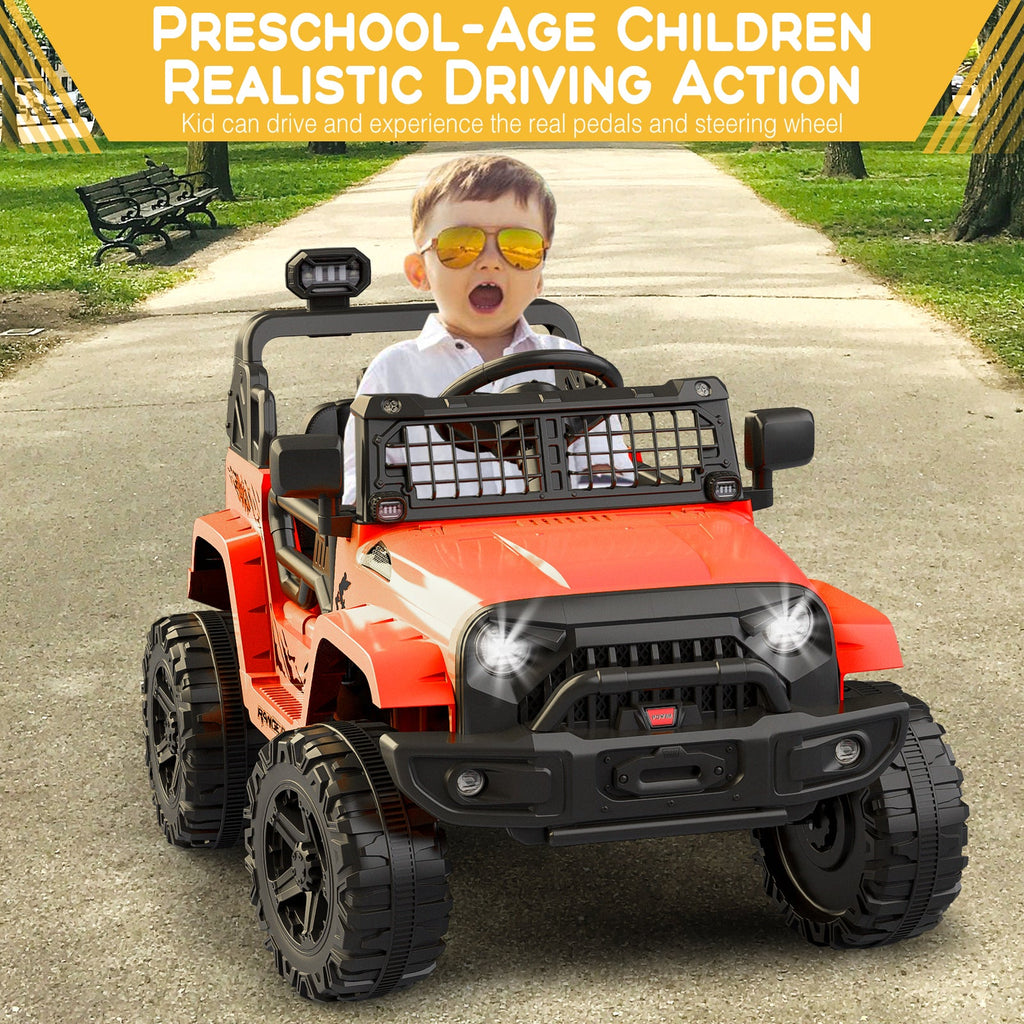 12V Battery-Powered Electric Ride-On Truck with Remote Control and LED Lights