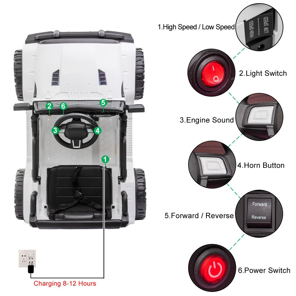 12V Kids Electric Ride-On Truck Car with Parental Remote Control