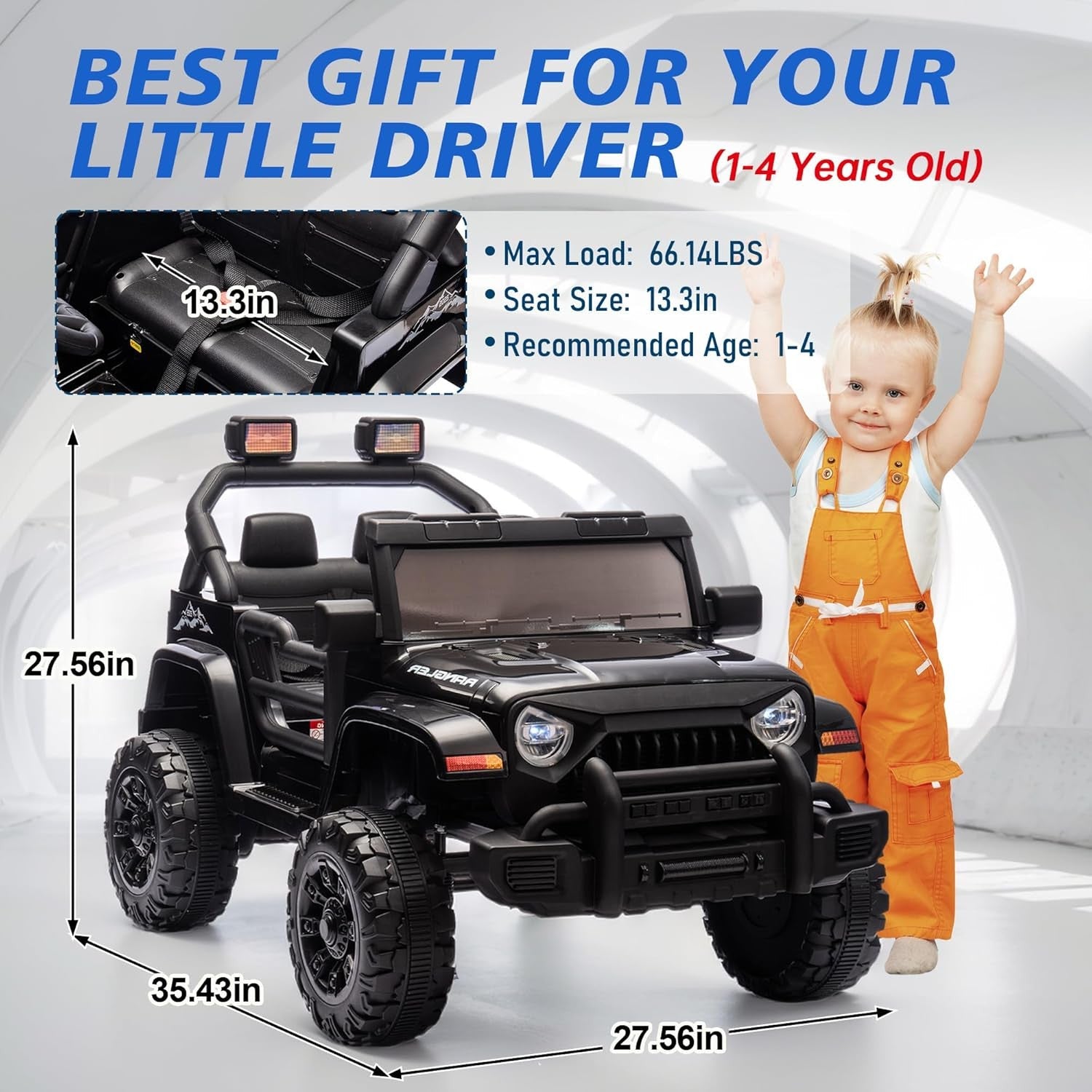 12V Kids Electric Ride-On Truck Car with Parental Remote Control Toy Vehicle