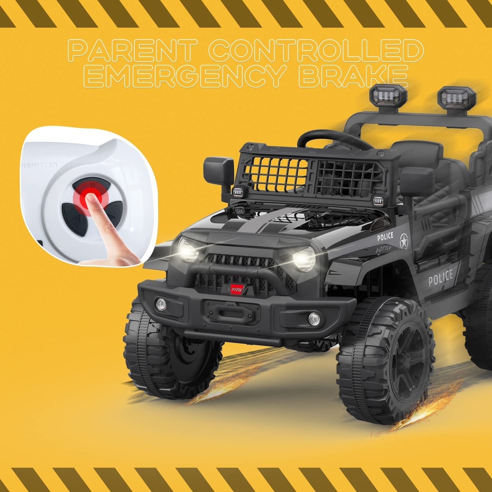 12V Kids Electric Ride-On Truck Car with Remote Control and Spring Suspension