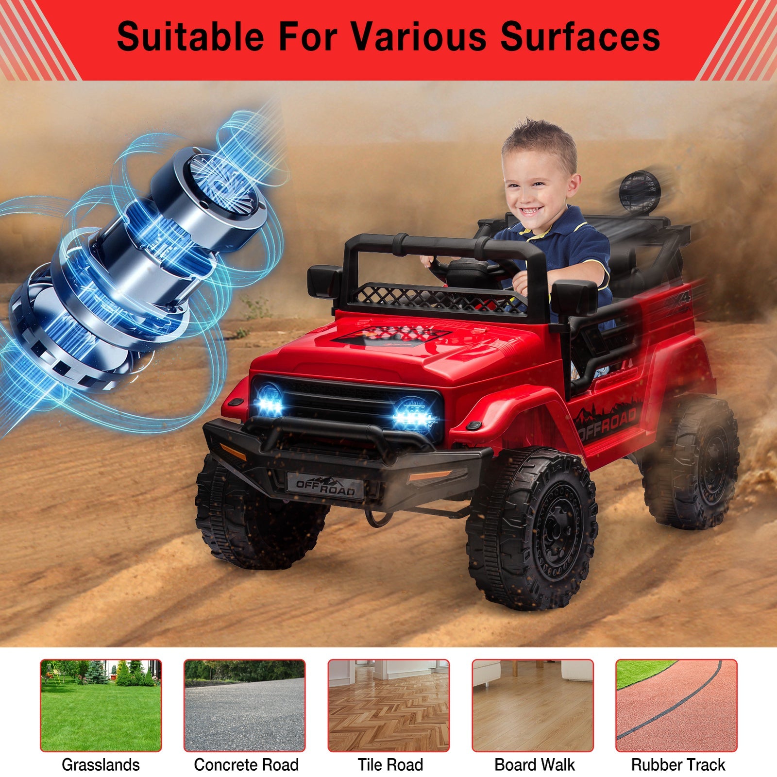12V Electric Ride-On Truck Car with Parent Remote Control
