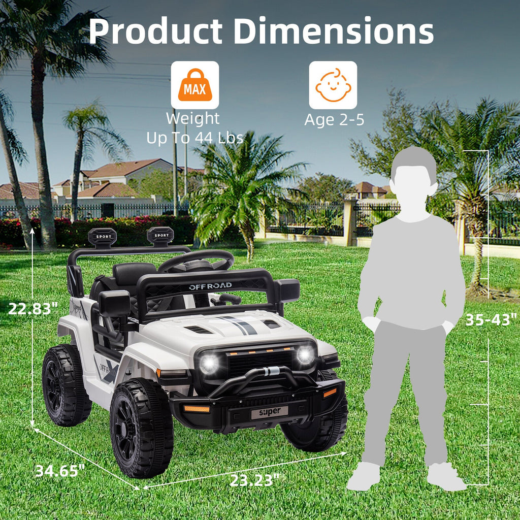 12V Ride-On Truck Car Toy with Parent Remote Control for Kids Ages 3-5