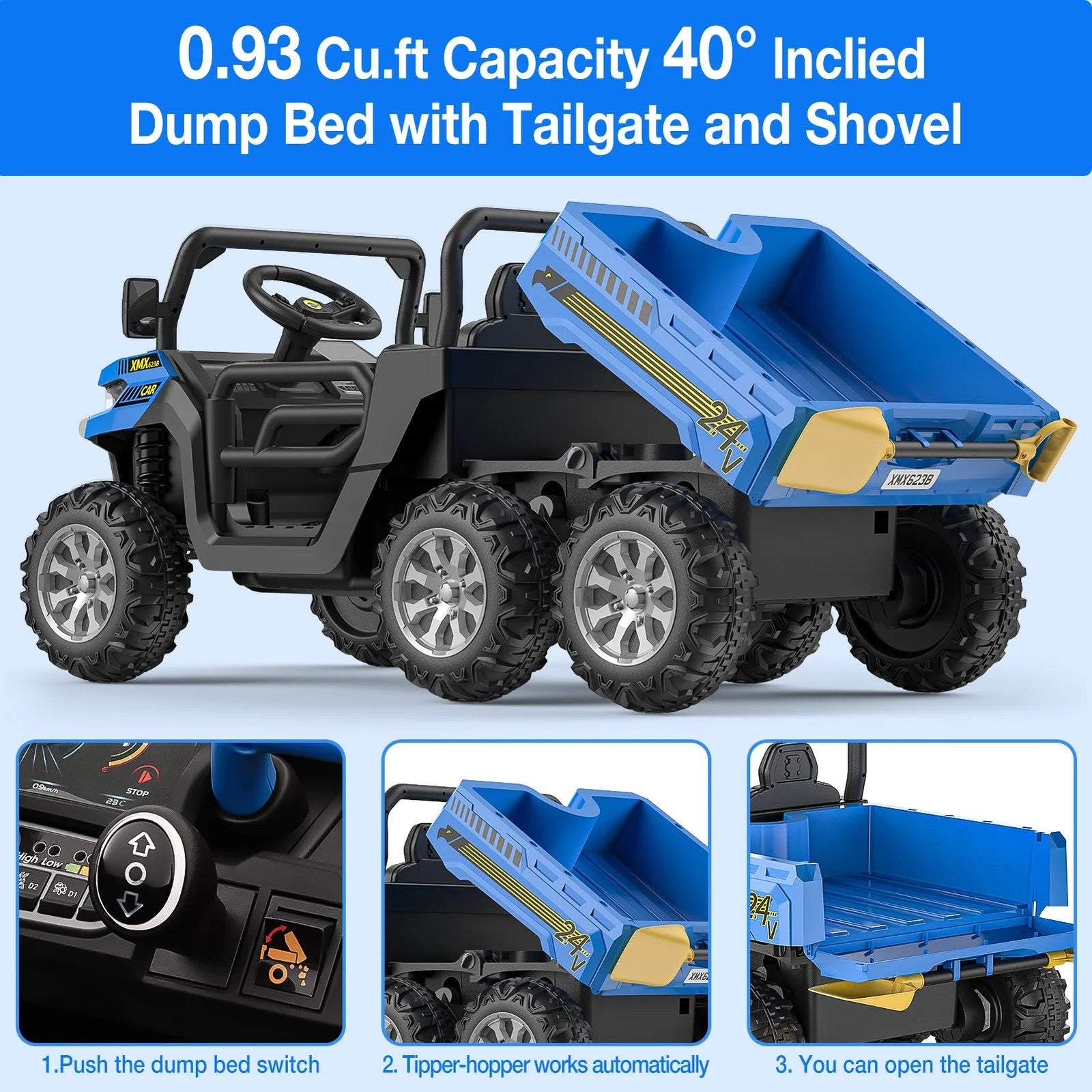 24V Kids Electric Ride-On Truck Car with Remote Control