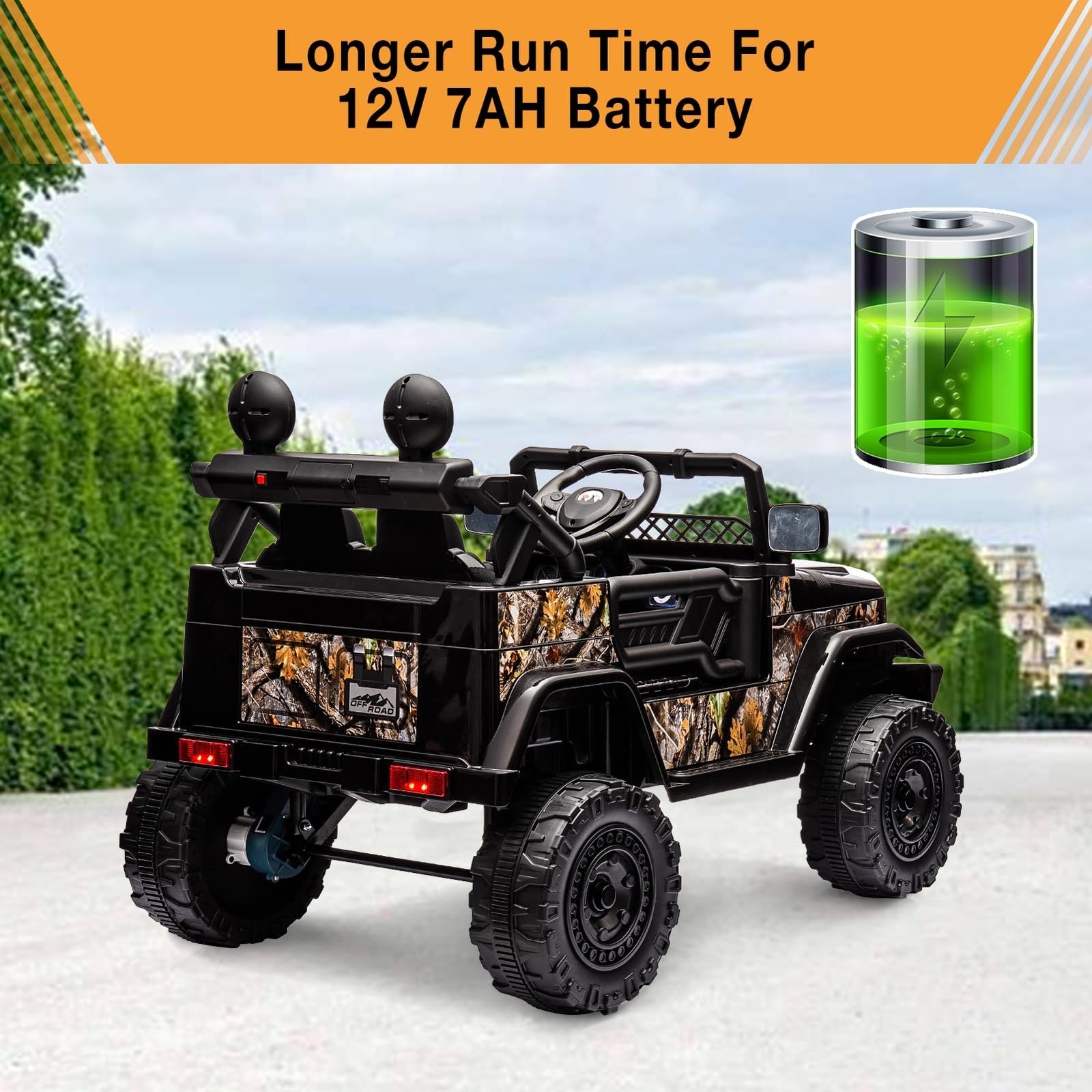 12V Battery-Powered Electric Ride-On Truck Car for Kids with Music and Remote Control