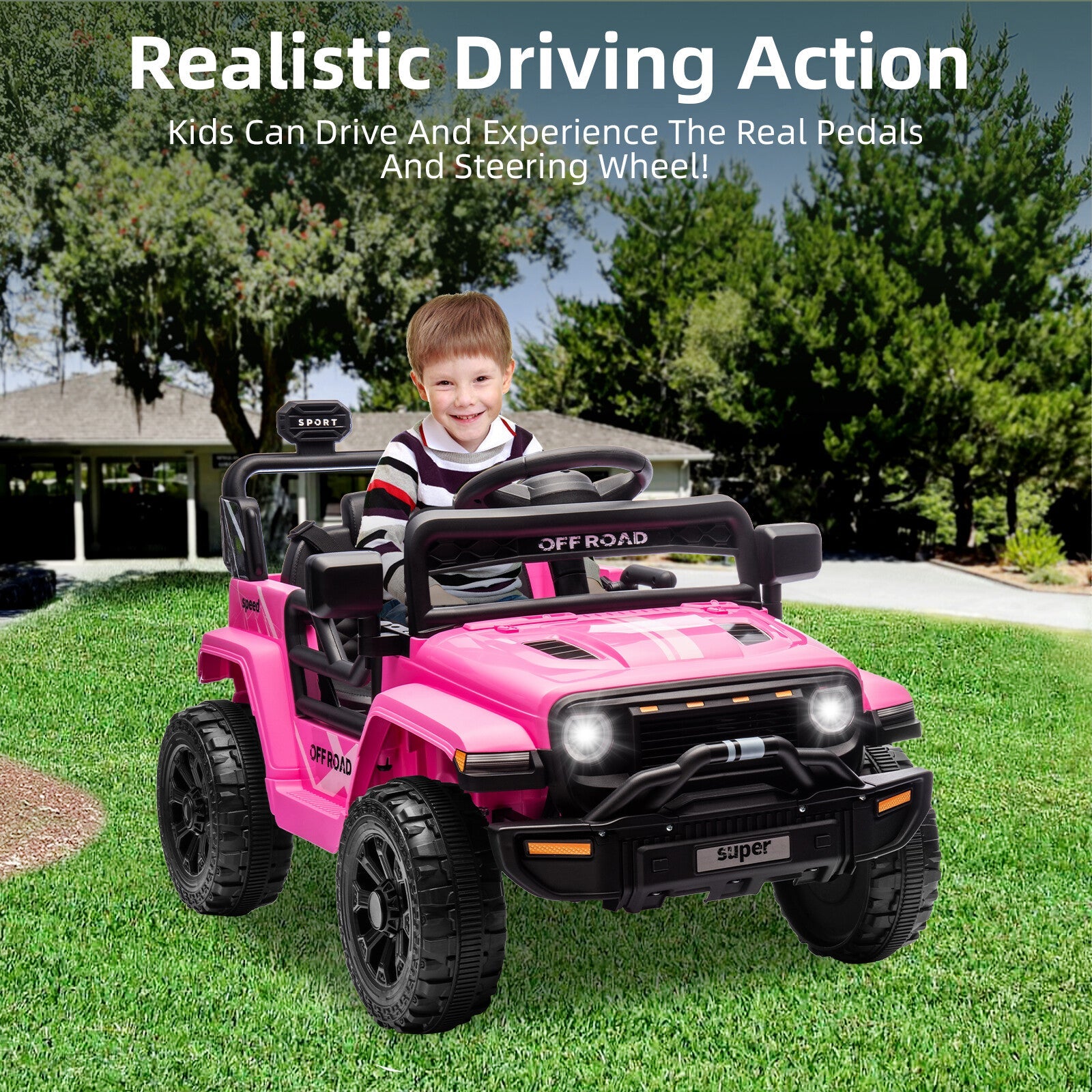 12V Battery-Powered Electric Ride-On Truck for Kids with Remote Control