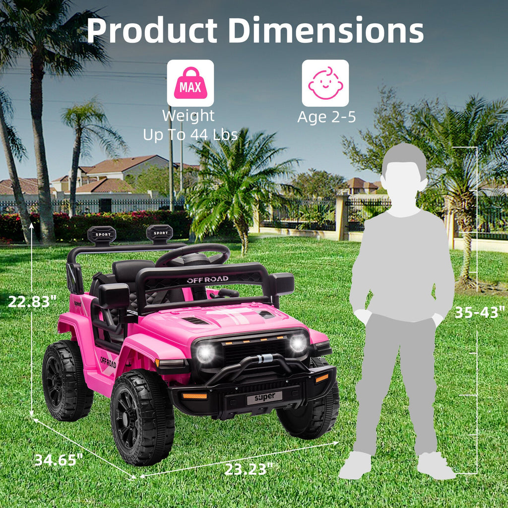 12V Battery-Powered Electric Ride-On Truck for Kids with Remote Control