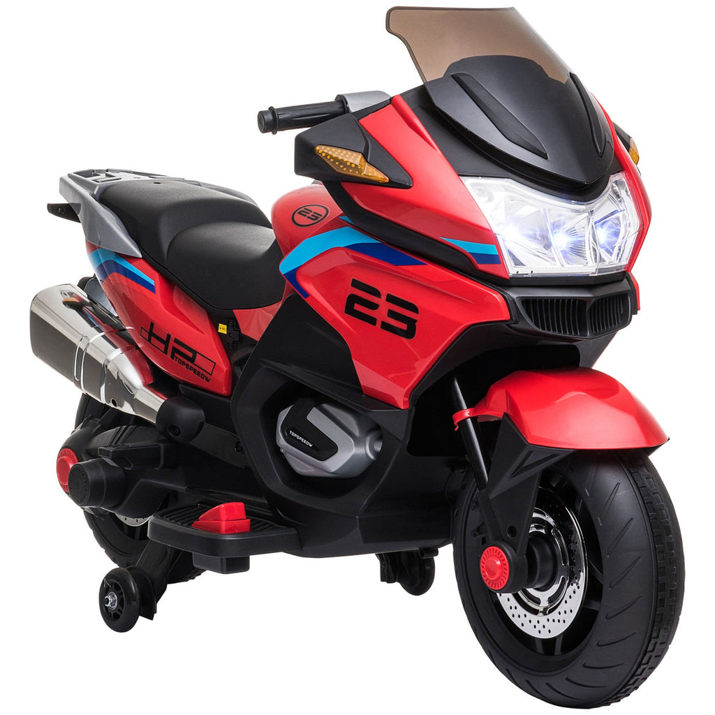 Electric Kids Motorcycle with Sound Effects, Lights, and Music – Red